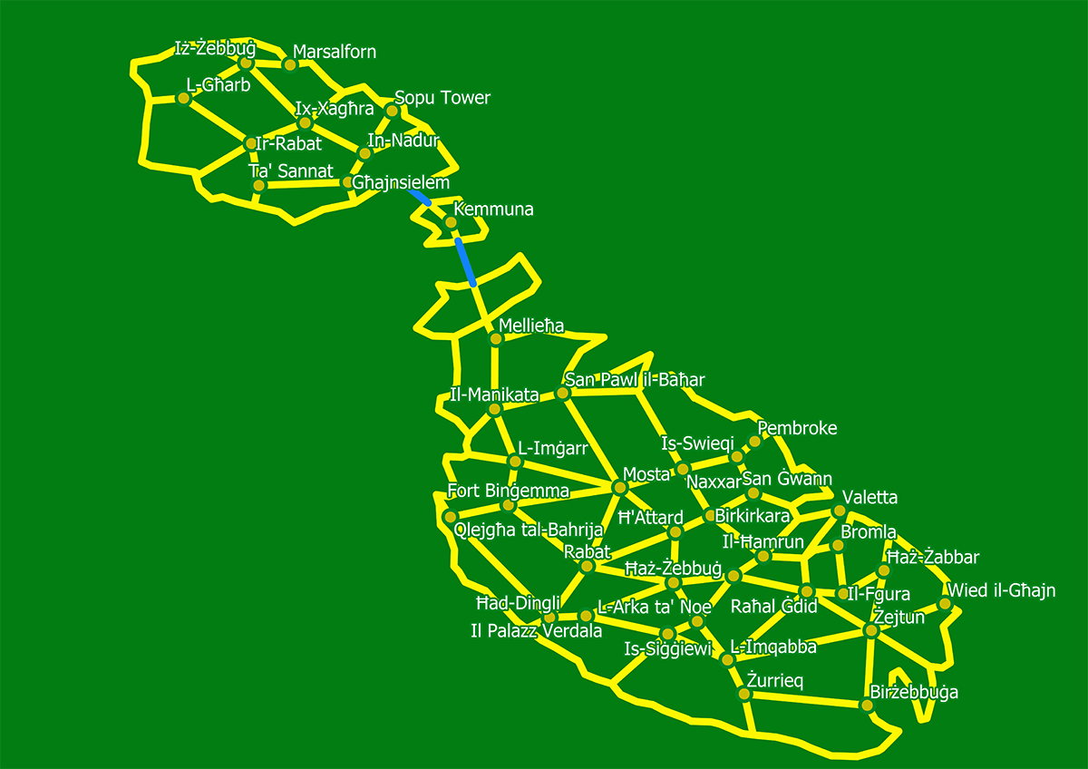 Plán kukuřičného bludiště Opava - Labyrint Malta