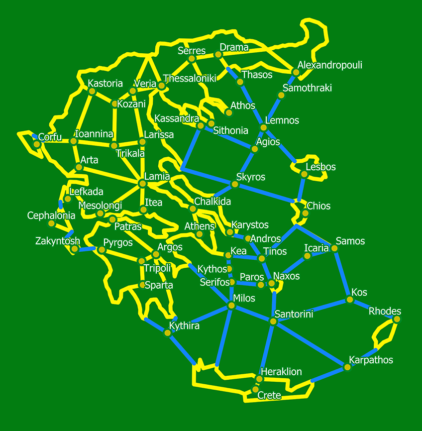 Plán kukuřičného bludiště Svitavy - Labyrint Řecko