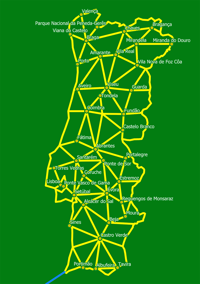 Plán kukuřičného bludiště Terezín - Labyrint Portugalsko